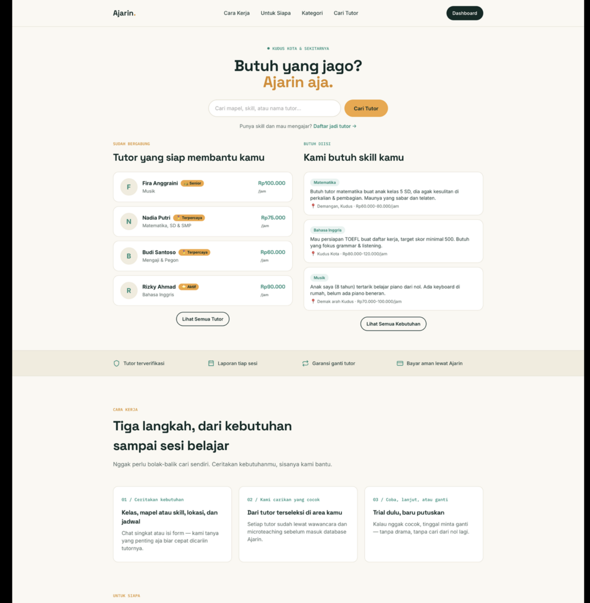 Marketplace tutor Ajarin